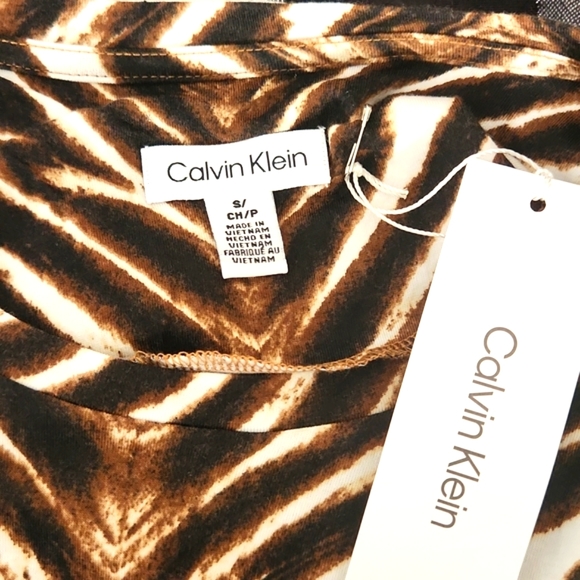 CALVIN KLEIN WOMENS   TOP SIZE S  ANIMAL PRINT - Picture 12 of 13